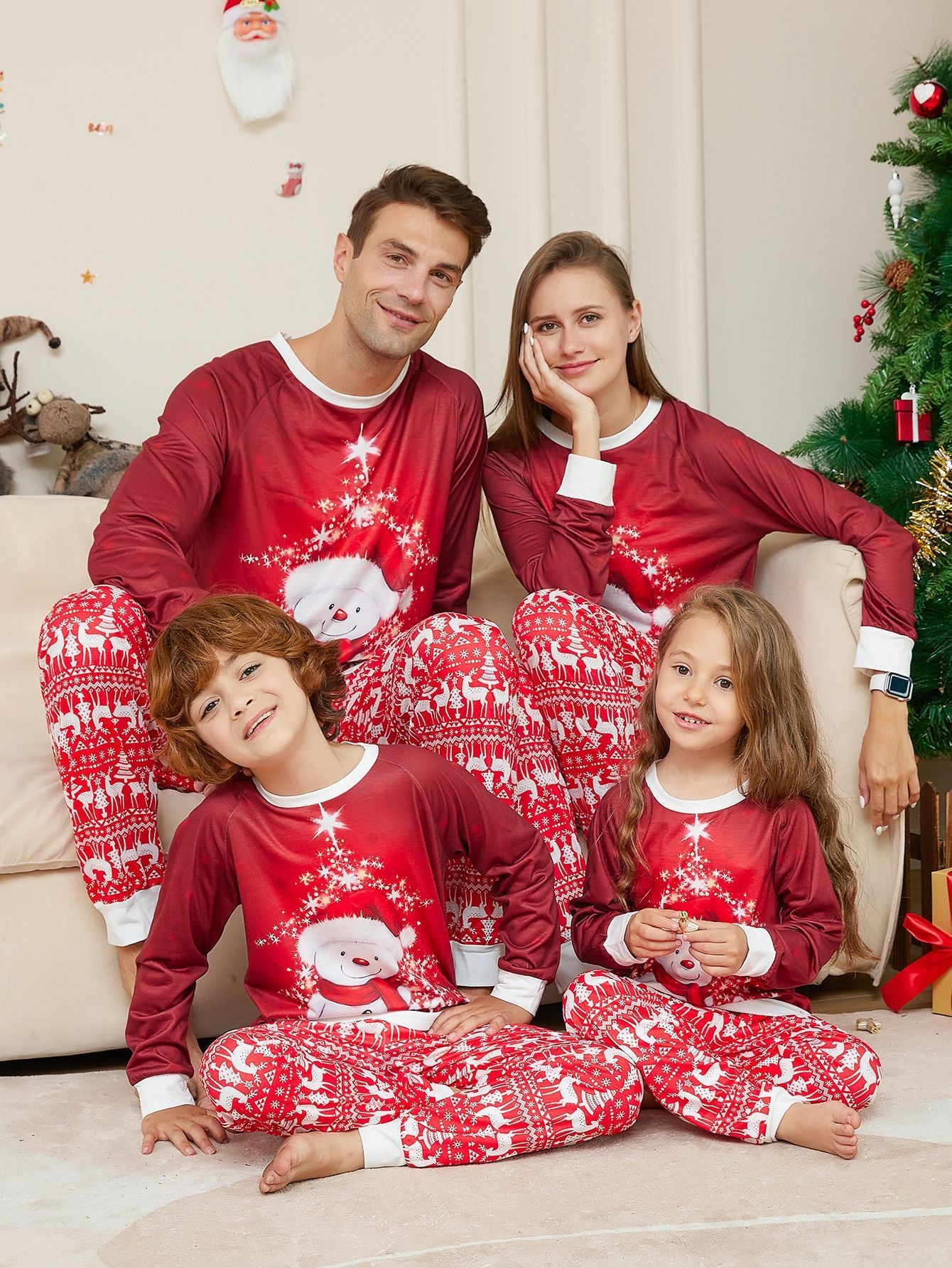Lazy X-mas Family Pajamas Snowman