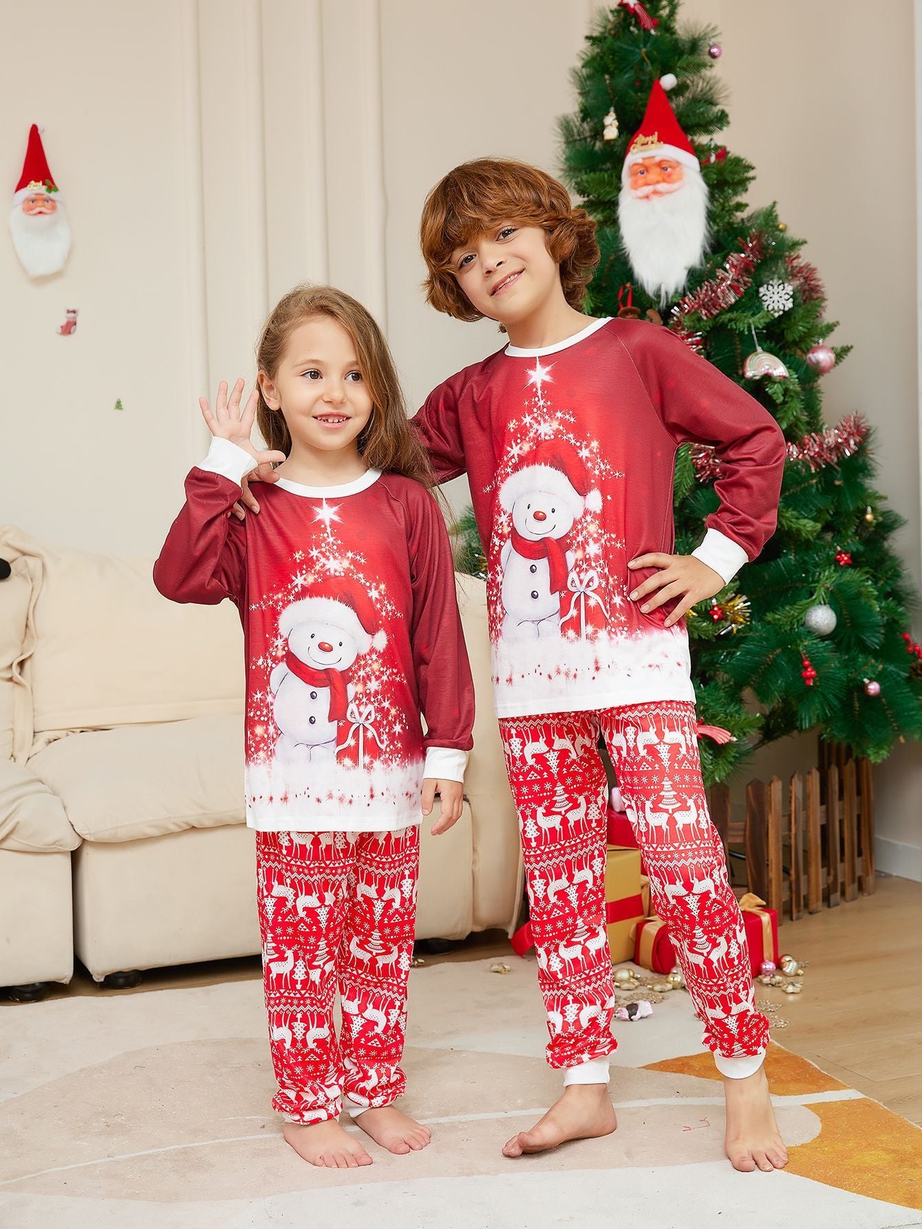 Lazy X-mas Family Pajamas Snowman