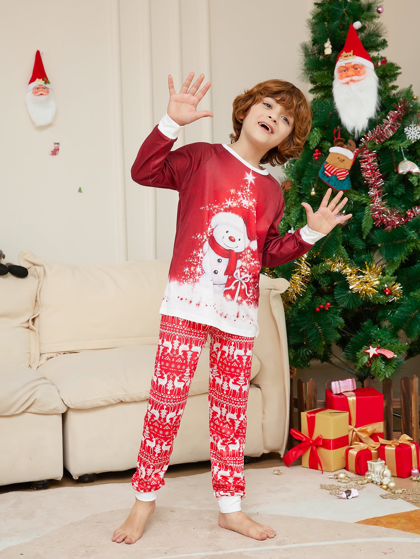 Lazy X-mas Family Pajamas Snowman