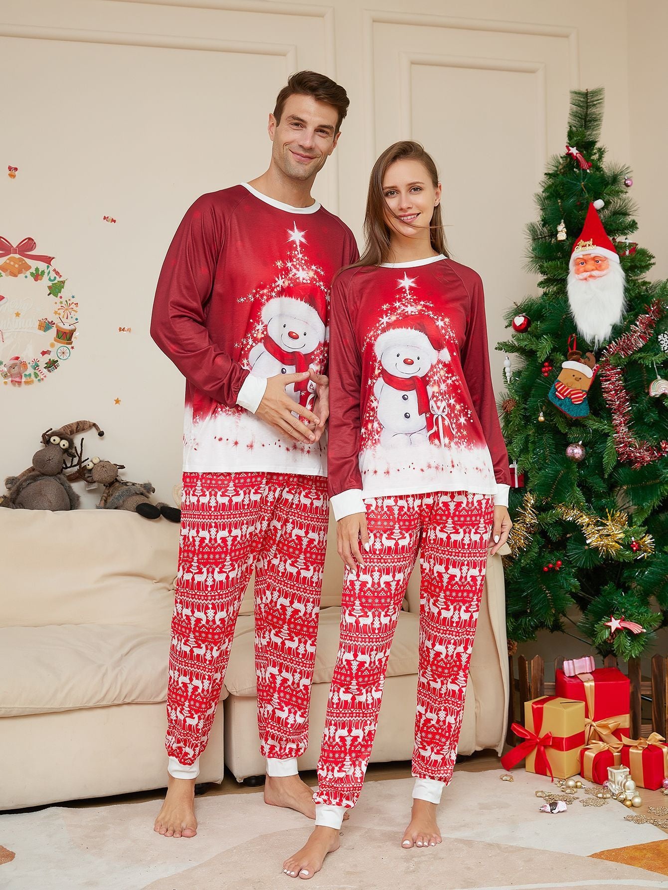 Lazy X-mas Family Pajamas Snowman